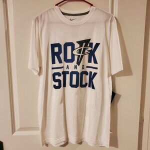 NWT VINTAGE Nike Air Max Penny Home White Blue "Rock and Stock" shirt tee t sz M